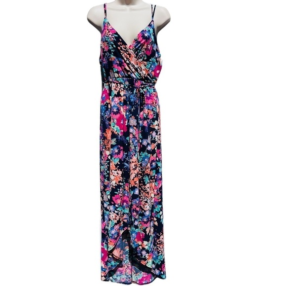 New! 143 STORY Floral Maxi Dress Multicolor Strappy Back Nwt - Picture 5 of 6